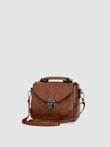 Bolsa Transversal Pequena Marrom Garbo Clarissa - Garboza
