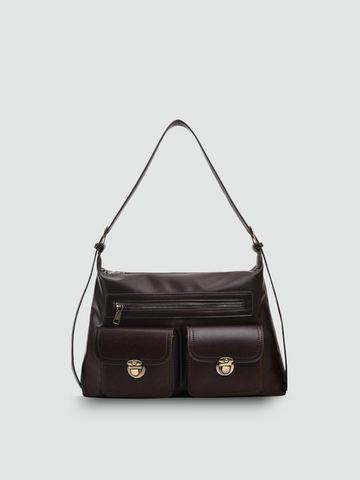 Bolsa de Ombro Grande Marrom Garbo Tereza - Garboza