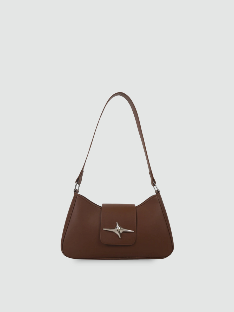 Bolsa De Ombro Pequena Marrom Garbo Violeta - Garboza