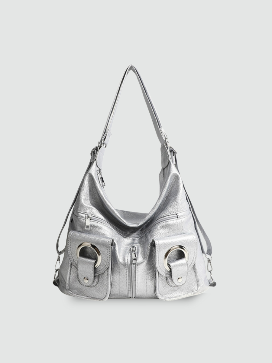 Bolsa Hobo Grande Prata Garbo Adele - Garboza