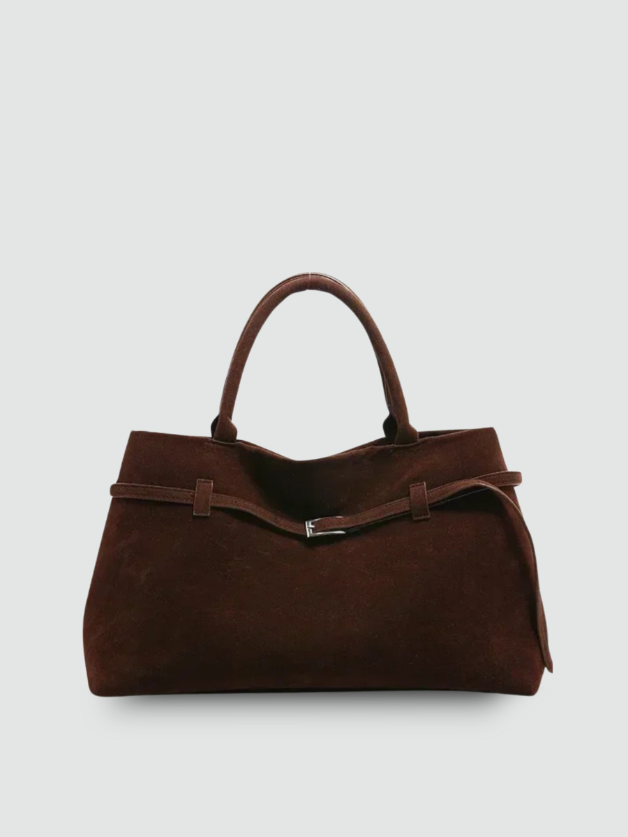 Bolsa Satchel Grande Marrom Garbo Amália - Garboza