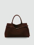 Bolsa Satchel Grande Marrom Garbo Amália - Garboza