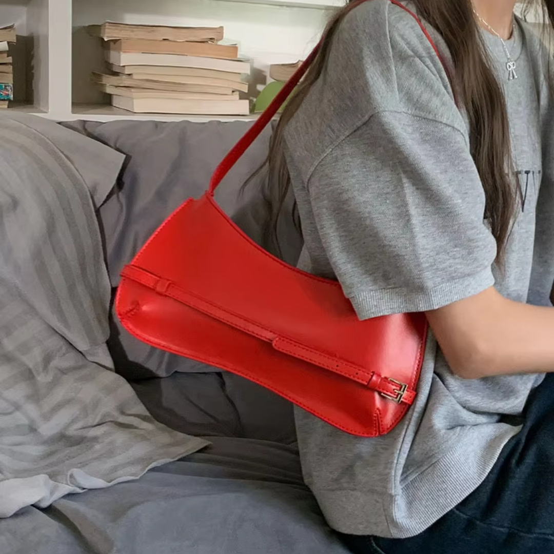 Bolsa Baguete Pequena Vermelha Garbo Magdalena - Garboza