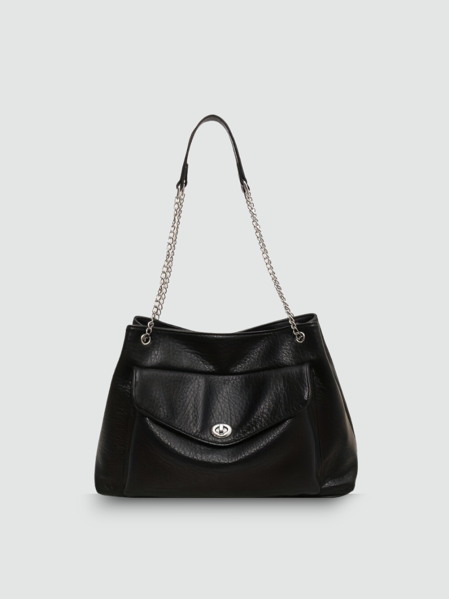 Bolsa Satchel Grande Preto Garbo Ana Laura - Garboza