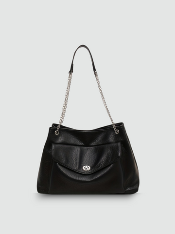 Bolsa Satchel Grande Preto Garbo Ana Laura - Garboza