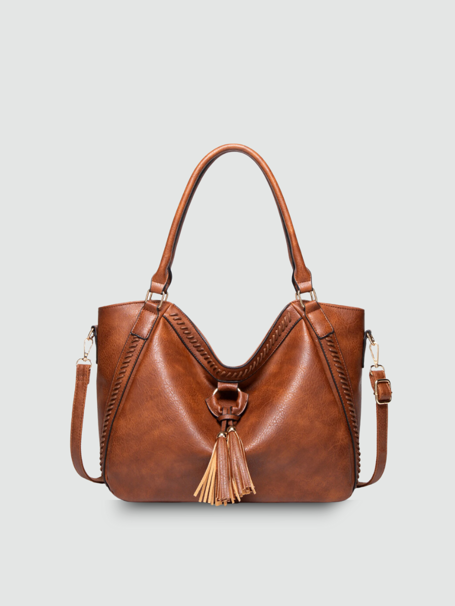 Bolsa Satchel Grande Marrom Garbo Thaís - Garboza
