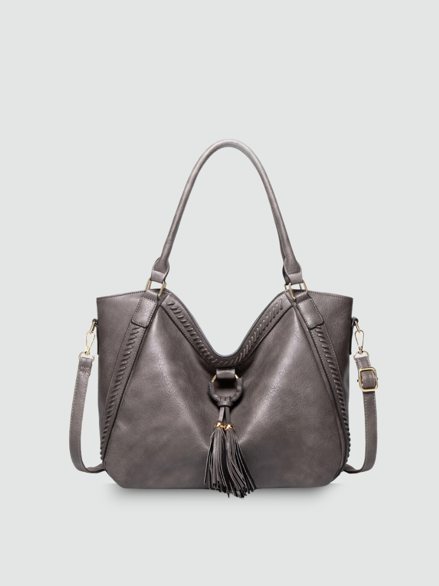 Bolsa Satchel Grande Cinza Garbo Thaís - Garboza