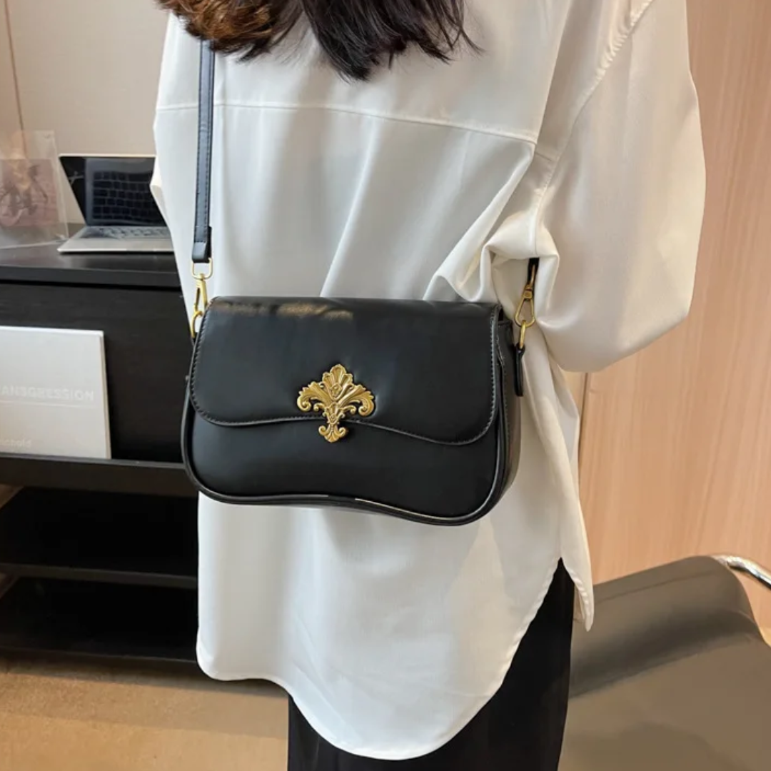 Bolsa De Ombro Pequena Preto Garbo Safira - Garboza