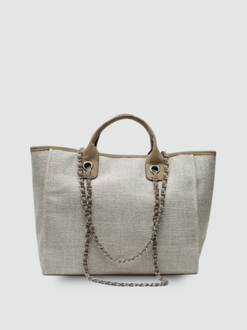 Bolsa Tote Grande Bege Garbo Nicole - Garboza