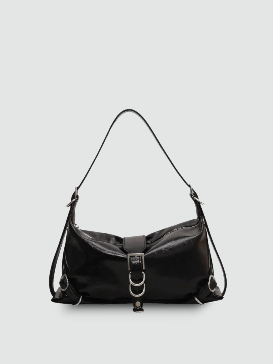 Bolsa De Ombro Preto Pequena Garbo Vanessa - Garboza