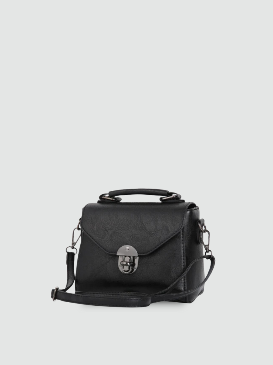 Bolsa Transversal Pequena Preta Garbo Clarissa - Garboza