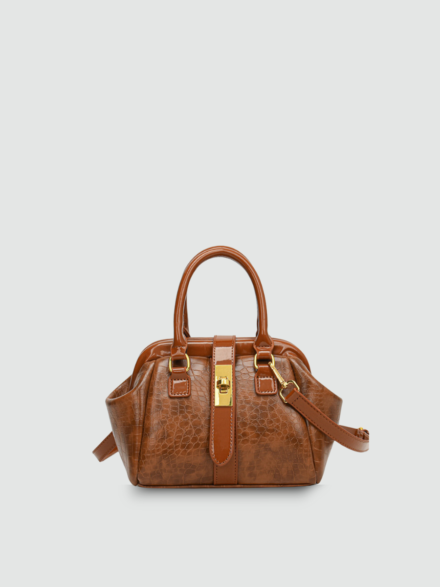 Bolsa de Mão Pequena Marrom Garbo Mila - Garboza