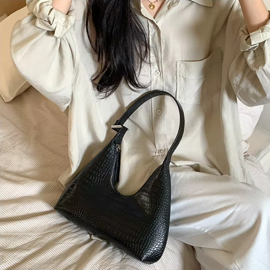Bolsa de Ombro Média Preta Garbo Kendra - Garboza