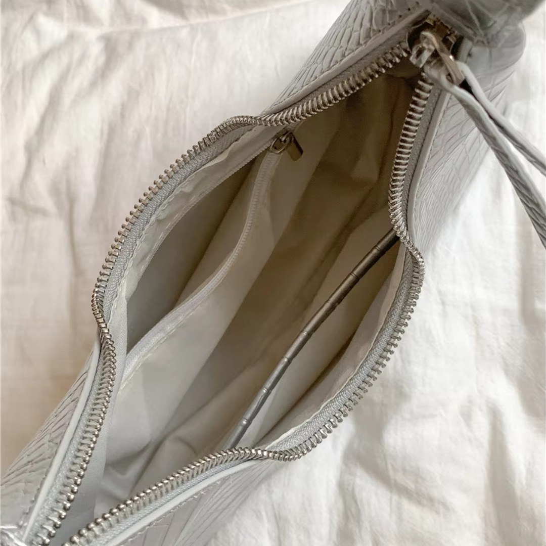 Bolsa de Ombro Média Prata Garbo Kendra - Garboza