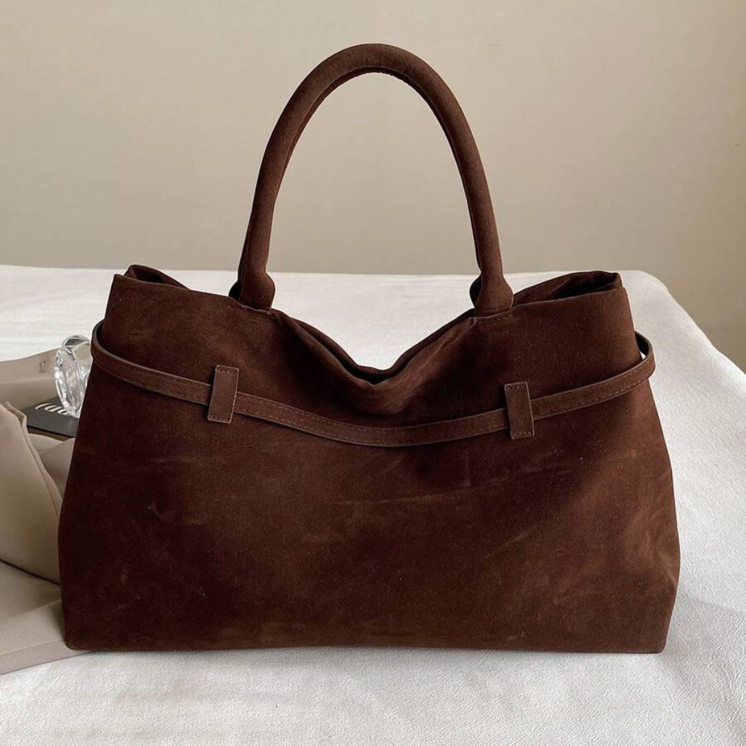 Bolsa Satchel Grande Marrom Garbo Amália - Garboza