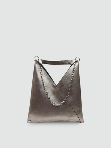 Bolsa Hobo Grande Prata Garbo Brenda - Garboza