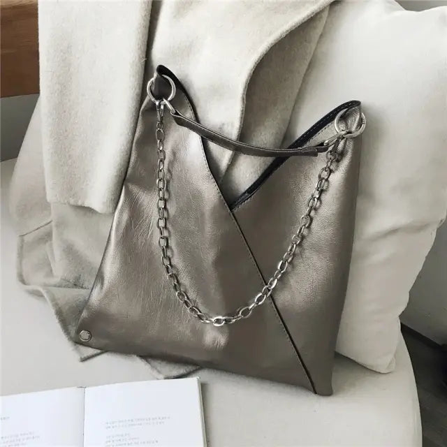 Bolsa Hobo Grande Prata Garbo Brenda - Garboza