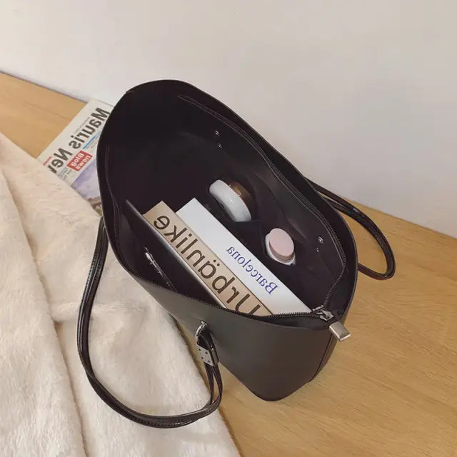 Bolsa Tote Grande Preta Garbo Sara - Garboza